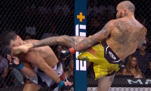 Экс-чемпиона UFC эффектно нокаутировали пушечным хайкиком. Видео