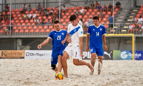 Фоторепортаж с матча Евролиги-2022 по пляжному футболу Казахстан — Греция 3:5