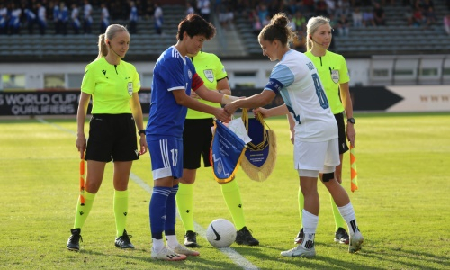 Фоторепортаж с матча отбора на чемпионат мира-2023 среди женщин Словения — Казахстан 2:0