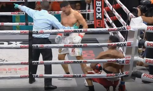 Видео полного боя Каната Ислама с нокдауном «Зверя»