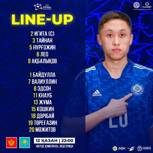 Казахстан назвал состав на матч с Черногорией в отборе ЧМ-2024 по футзалу