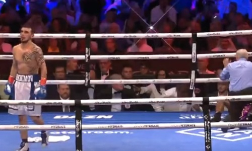 Шавкат Рахимов побывал в нокдауне и выиграл титул нокаутом. Видео