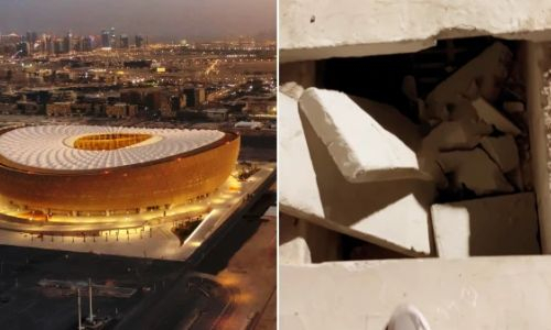 Огромная дыра обнаружена рядом с главным стадионом ЧМ-2022. Видео