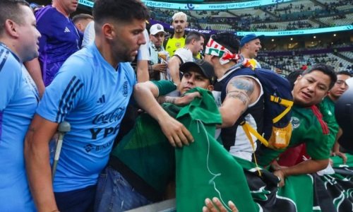 Фанаты сборных Аргентины и Мексики устроили побоище прямо на стадионе. Видео