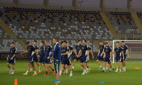 Видео с предыгровой тренировки сборной Казахстана перед матчем с ОАЭ