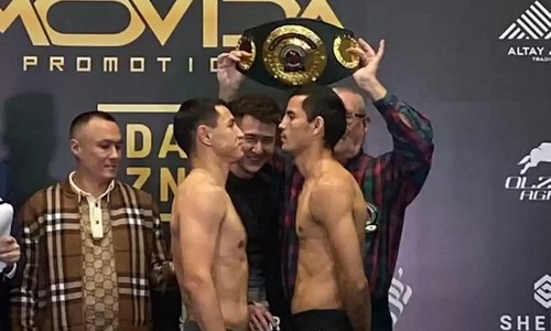 Жанкош Тураров провел дуэль взглядов с соперником перед титульным боем в Алматы