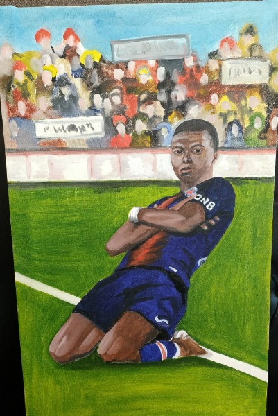 Осужденная в казахстанской колонии нарисовала героя ЧМ-2022 по футболу. Фото