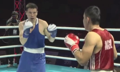 Видео полного боя с двумя нокдаунами чемпиона Казахстана за выход в полуфинал ЧА-2023 до 22 лет по боксу