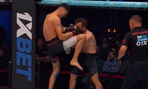 Боец из Казахстана коленями забил турка. Видео