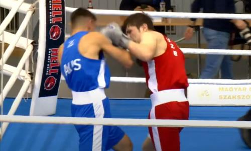Нокаутом в первом раунде завершился бой узбекистанского боксера на турнире с участием Казахстана. Видео