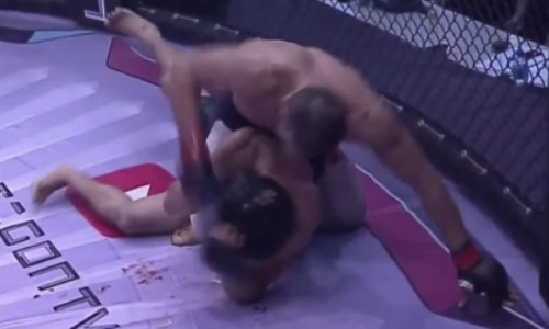 Боец с флагом Казахстана нокаутирован узбекистанцем в «историческом» бою за титул. Видео