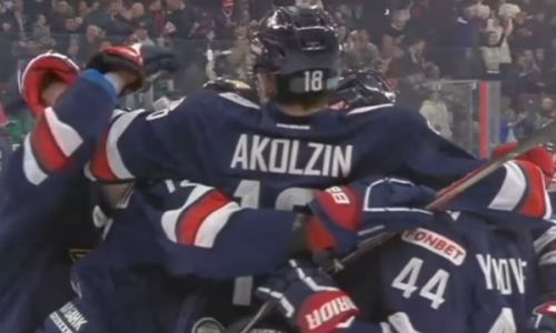 Нападающий сборной Казахстана забросил пятую по быстроте шайбу в истории плей-офф КХЛ