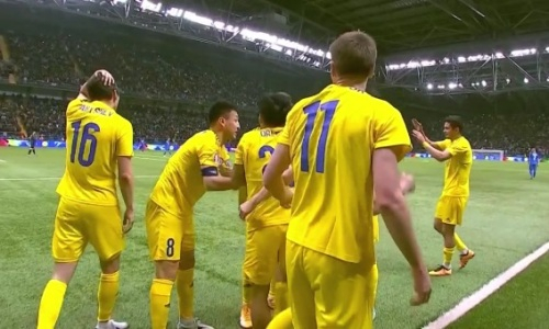 Казахстан забил первый гол в отборе на Евро-2024. Видео