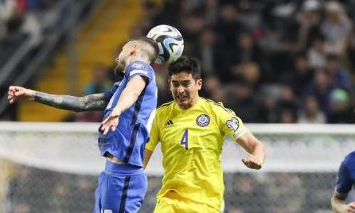 Фоторепортаж с матча отбора Евро-2024 Казахстан — Словения 1:2