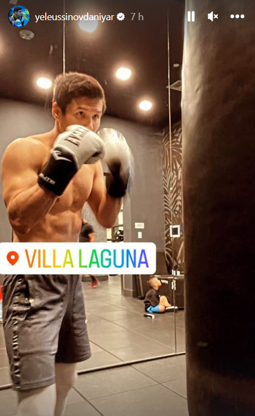 Скоро бой? Данияр Елеусинов продолжает тренировки в США. Фото