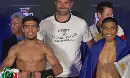 Узбекистанские нокаутеры прошли взвешивание и дуэль взглядов перед боями в США. Видео