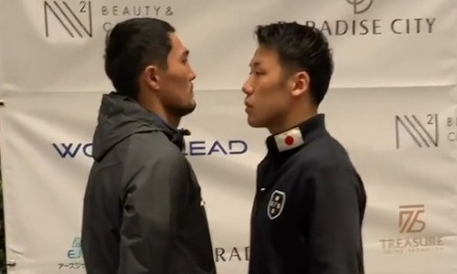 Мейирим Нурсултанов впервые встретился лицом к лицу с соперником перед титульным боем. Видео