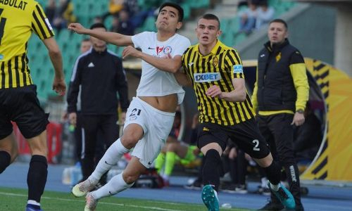 «Кайрат» и «Ордабасы» выдали результативный матч с дублем, пенальти и травмами Исламхана и Устименко