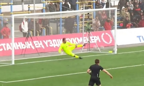 Видео гола с пенальти Залеского матча Премьер-Лиги «Кызылжар» — «Каспий»