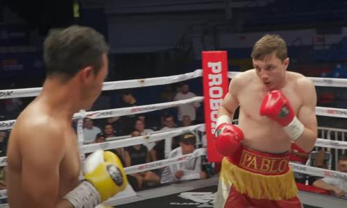 Видео полного боя казахстанского боксера из зала «Канело» против мексиканца с нокдауном и быстрым нокаутом