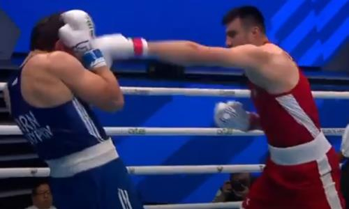 Видео полного боя Баходира Джалолова с нокдауном на ЧМ-2023 по боксу в Ташкенте