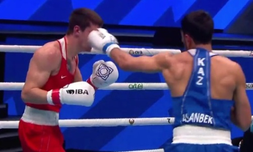 Видео боя с нокдауном капитана сборной Казахстана за выход в четвертьфинал ЧМ-2023 по боксу