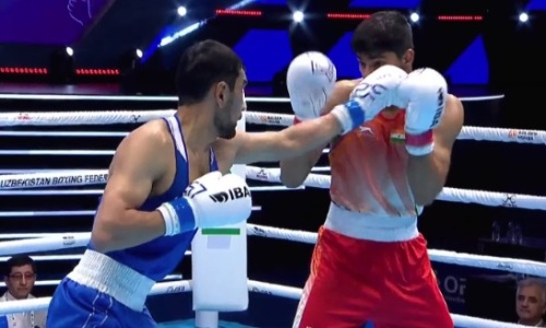 Видео боя капитана сборной Казахстана с «фанатом Мэйвезера» за выход в финал ЧМ-2023 по боксу