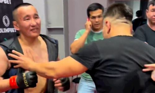 «Ты мешок конкретный, купил судей». Казахстанские файтеры устроили потасовку после боя в MMA. Видео
