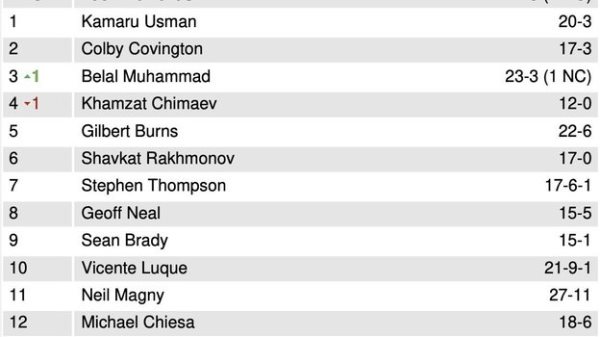 Шавкат Рахмонов приблизился к Хамзату Чимаеву в обновленном рейтинге UFC