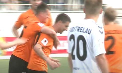 Видео гола Чогадзе матча Премьер-Лиги «Каспий» — «Шахтер»