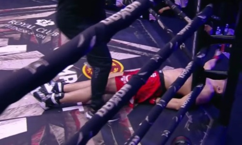 Тяжелым нокаутом закончился бой «Разрушителя» из Казахстана. Видео