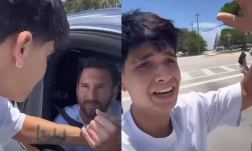 Лионель Месси поцеловал фаната и попал на видео