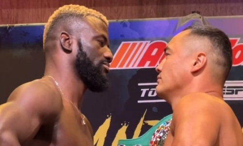 Жан Кособуцкий прошел взвешивание и дуэль взглядов перед боем с нокаутером в США. Видео