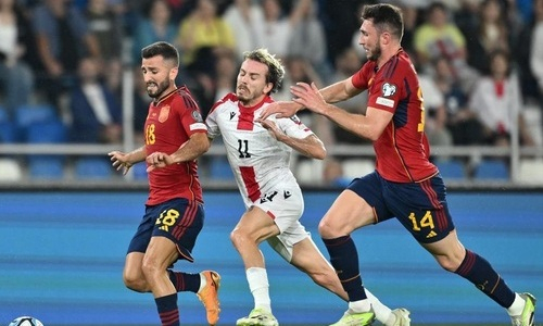 Сухим разгромом завершился первый тайм матча Грузия — Испания в отборе Евро-2024