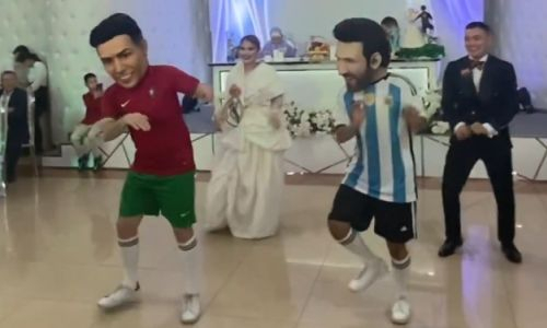 Казахстанская свадьба с «Роналду и Месси» взорвала соцсети. Видео