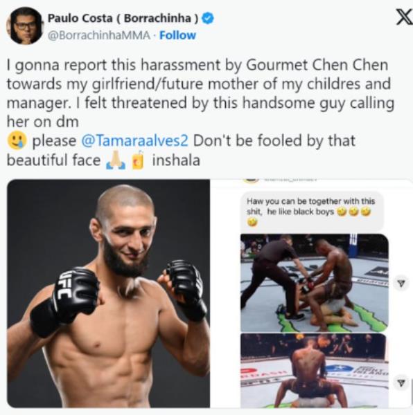 Хамзата Чимаева обвинили в домогательствах к жене топового бойца UFC