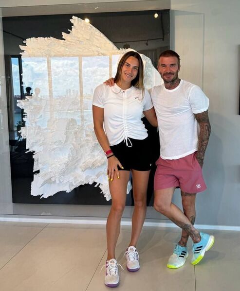 Арина Соболенко встретилась с Дэвидом Бекхэмом. Фото