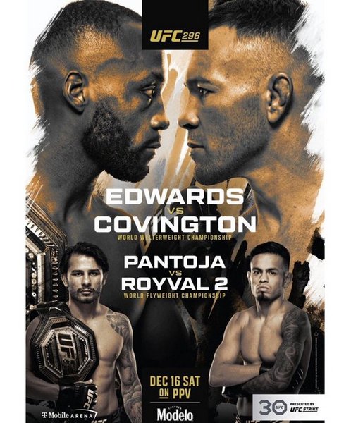 Вышел официальный постер турнира UFC 296 c боем Шавката Рахмонова