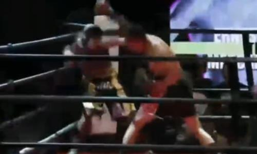 Непобежденный нокаутёр снёс с ринга соперника в главном бою вечера бокса в США. Видео