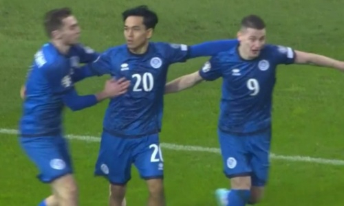 Казахстан сравнял счет в матче со Словенией. Видео