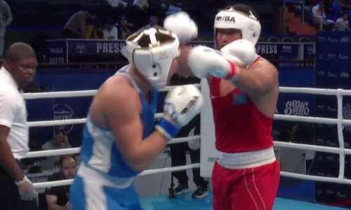 Супертяжи из Казахстана и России отправили друг друга в нокдаун на юниорском ЧМ-2023 по боксу. Видео