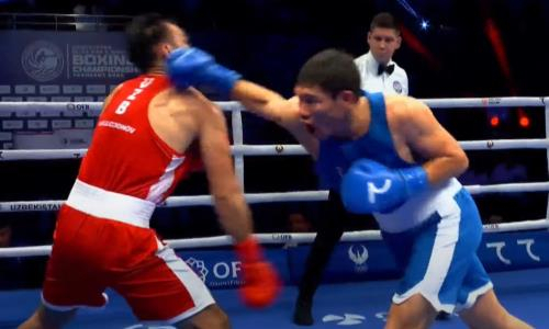 Казахский боксер сразился с чемпионом мира из Узбекистана. Видео