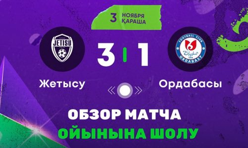 Видеообзор матча чемпионата Казахстана «Жетысу» — «Ордабасы» 3:1