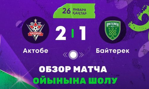 Видеообзор матча чемпионата Казахстана «Актобе» — «Байтерек» 2:1