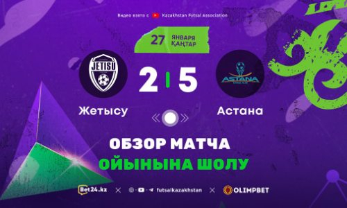 Видеообзор матча чемпионата Казахстана «Жетысу» — «Астана» 2:5