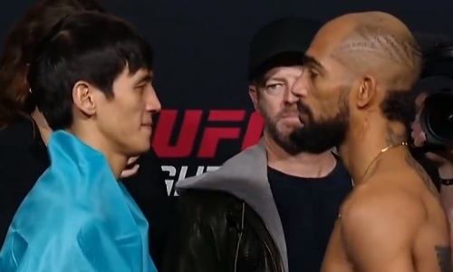Азат Максум провел дуэль взглядов перед вторым боем в UFC. Видео