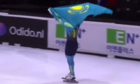 Появилось видео эмоций казахстанского шорт-трекиста после исторической медали чемпионата мира