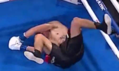 Эффектным нокаутом закончился бой непобежденного американского боксера в весе Алимханулы. Видео