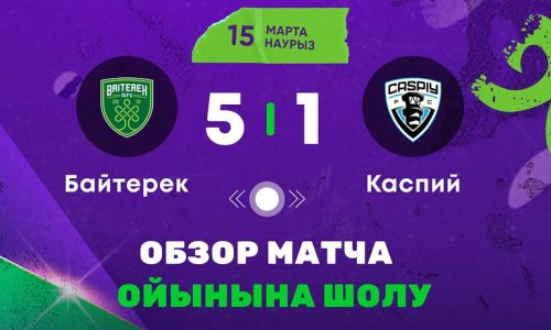 Видеообзор матча чемпионата Казахстана «Байтерек» — «Каспий» 5:1