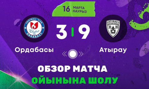 Видеообзор матча чемпионата Казахстана «Ордабасы» — «Атырау» 3:9